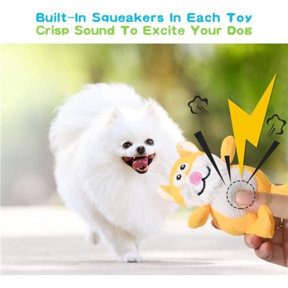 Squeaky Dog Toys for Puppy Small Medium Dogs, Stuffed Samll Dog Toys Bulk - Picture 5 of 7